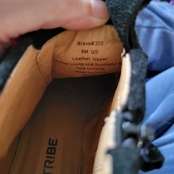 Five Tribe Leather Black Moccasins Boots Size 8m - Picture 5 of 5